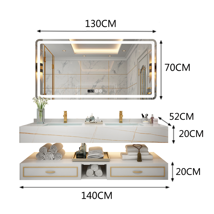 Thumbnail: Bathroom Vanity Combination Of Bathroom Cabinets Modern And Minimalist Washbasin