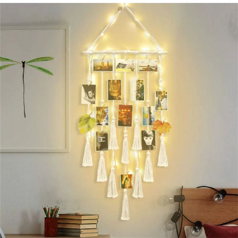 Thumbnail: Hanging Photo Display Wall Decor Wall Hanging Boho Room Bedroom Picture Frame Co