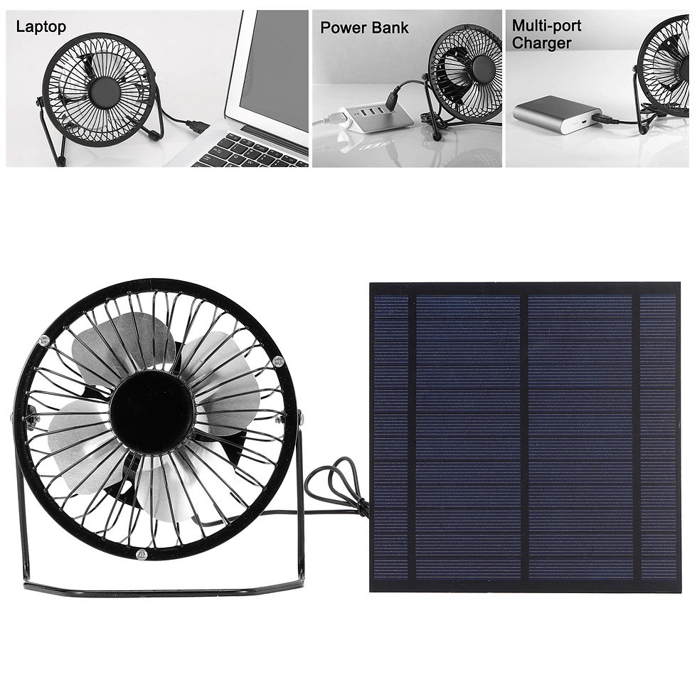 Thumbnail: 5W  Solar Panel with Portable Cooling Fan Photovoltaic Solar Panel Set For Green