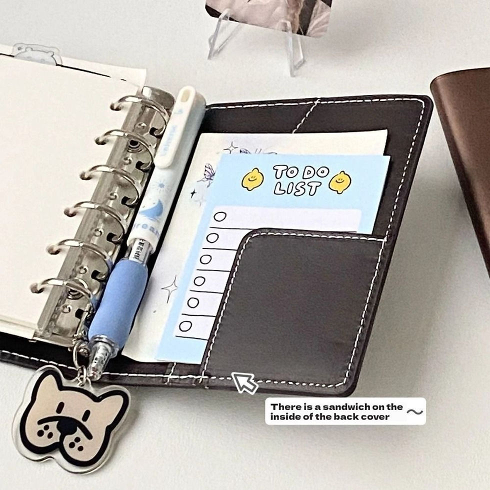 Thumbnail: A7 Brown Leather Notebooks Kawaii Portable Pocket Books With Thickened 40 Blank