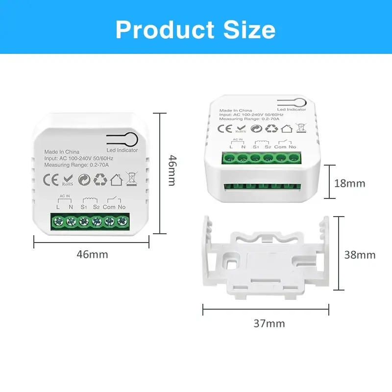 Thumbnail: eWelink Smart WiFi Energy Meter 70A 1/Channel And 10A Smart Swtich With Clamp Ap