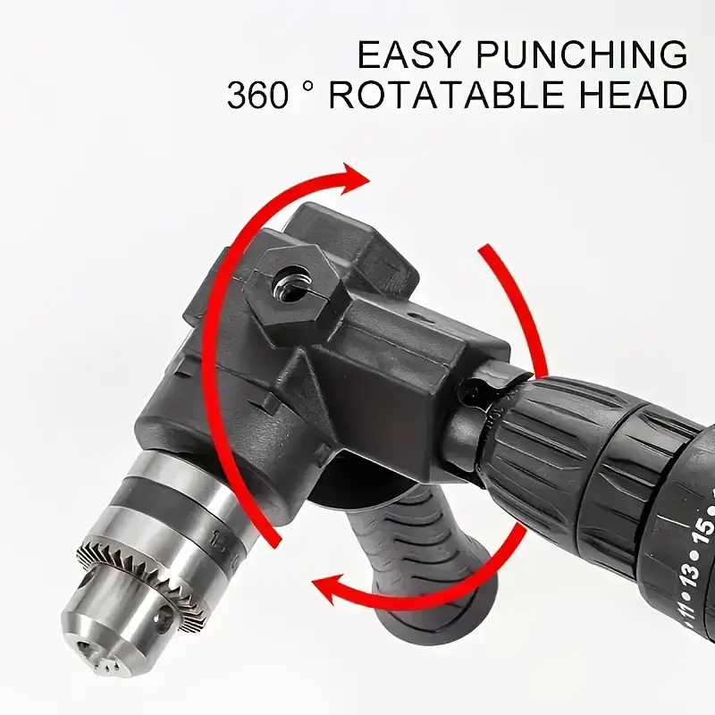 Thumbnail: 90 Degree Angle Drill Power Tool Set with Multi Function Electric Screwdriver an