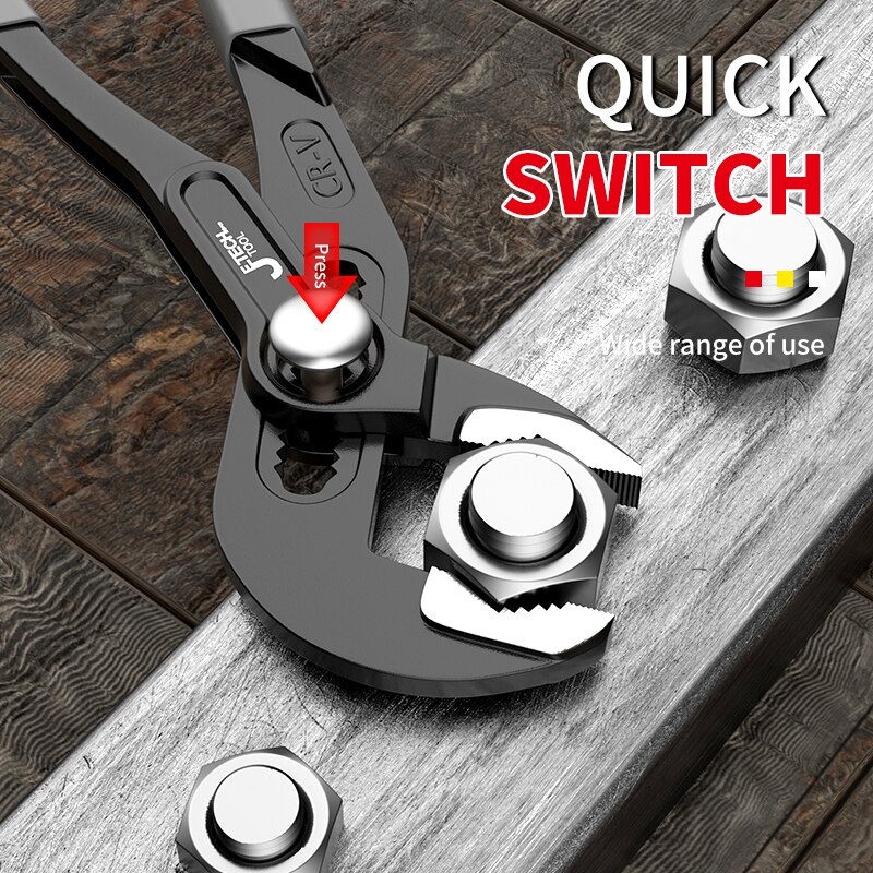Thumbnail: Water Pump Pliers Quick-Release Plumbing Pliers Pipe Wrench Adjustable Water Pip