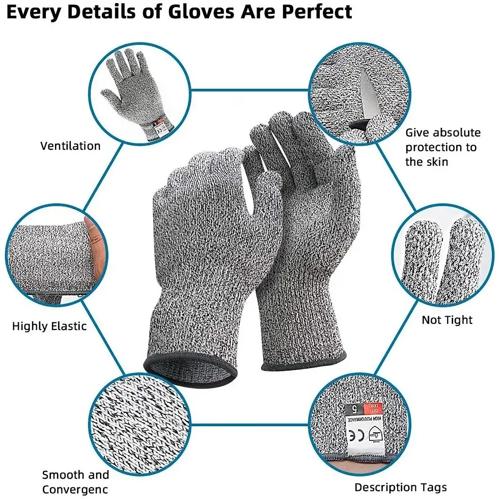 Thumbnail: HPPE Level 5 Safety Anti Cut Gloves High-strength Industry Kitchen Gardening Ant