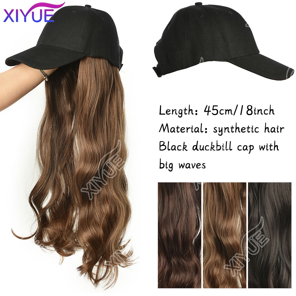 Thumbnail: 🧢 Long Wavy Curly Baseball Cap Wig – Synthetic Hair Extension Hat