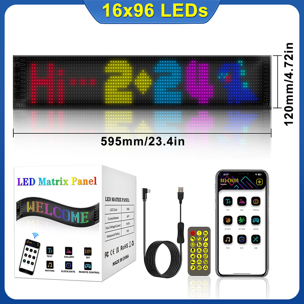 Thumbnail: LED Flexible Rolling Advertising Sign Matrix Pixel Panel Car Sign RGB Bluetooth
