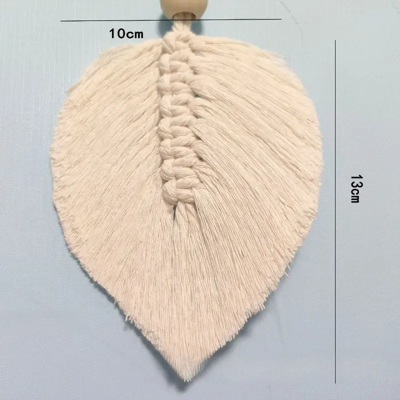 Thumbnail: Boho Home Decoration, Macrame Tapestry Macrame Leaf Feather Wall Hanging Decor f