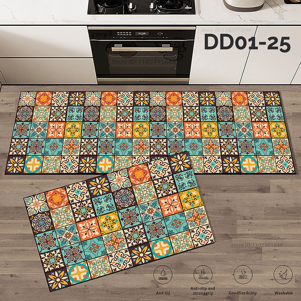 Thumbnail: Retro Kitchen Rugs Non-Slip Absorbent Bedroom Luxury Entrance Doormat Washable A