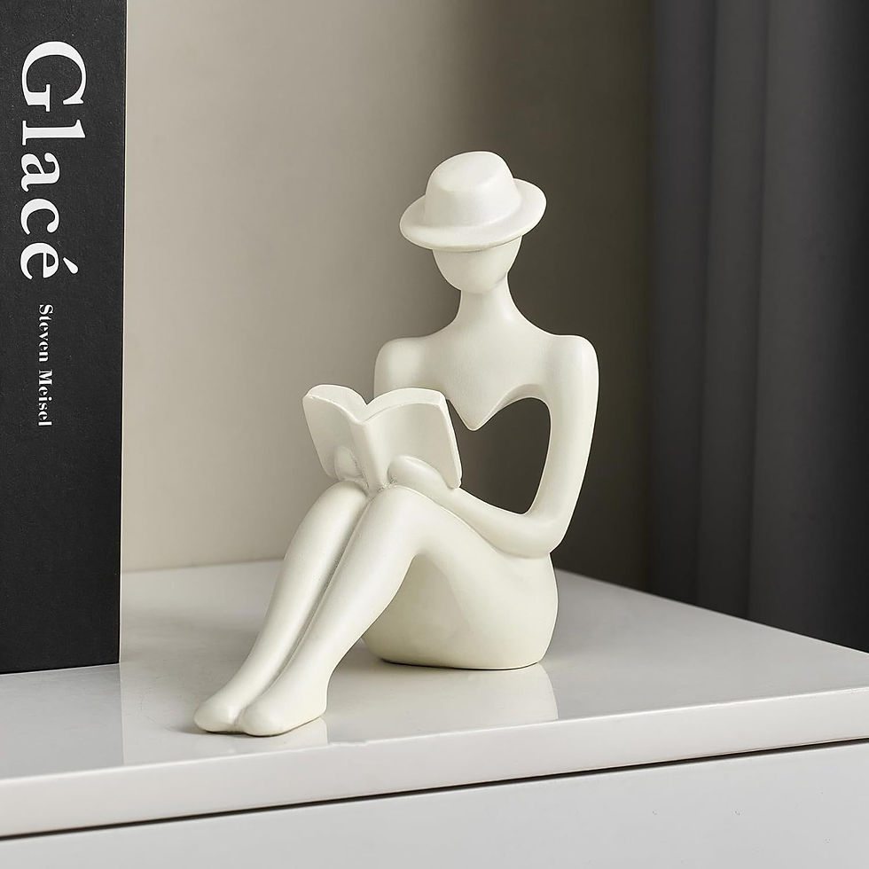Thumbnail: Resin Bookshelf Decoration Abstract Reading Woman Thinker Statue Ornaments Creat