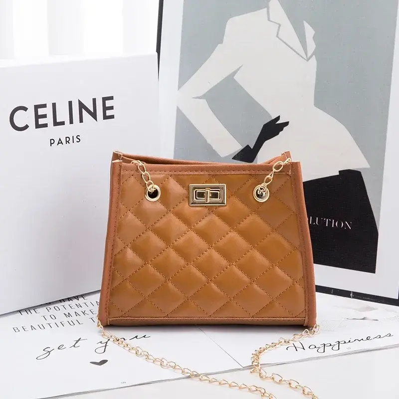Thumbnail: Women's Tote Bags, Handbag with Chains, Diamond Lattice Underarm Luxury Shoulder