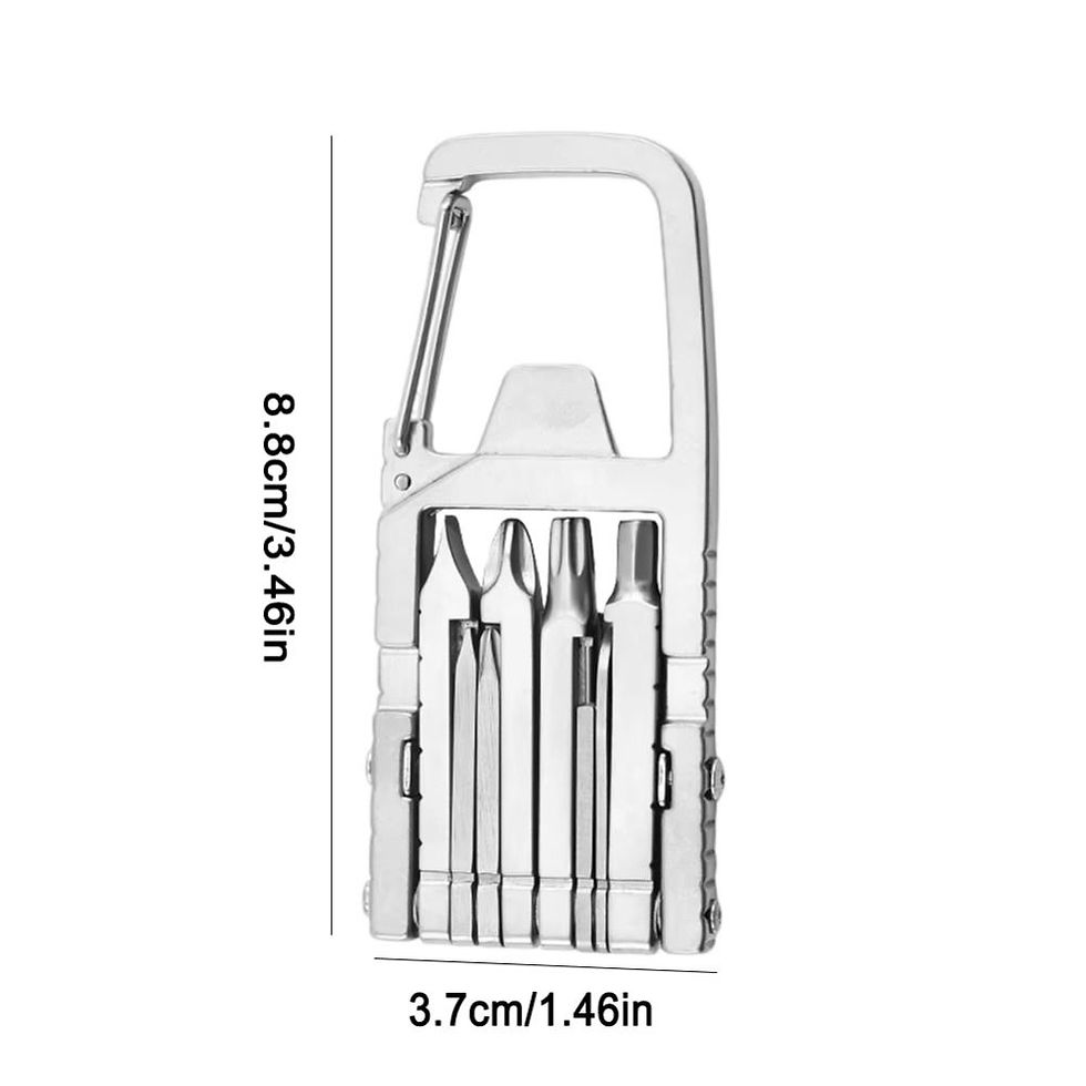 Thumbnail: 10-in-1 10 in 1 Keychain Multitool Wrench Durable Stainless Steel Outdoor Tool P