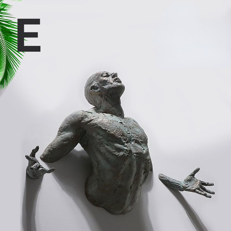 Thumbnail: Wall Man Sculpture Home Decor Wall Art Living Room Wall Decoration Resin Handicr