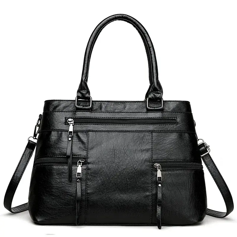 Thumbnail: Elegant Handbag for Women High Quality Leather Top-Handle Bags Purse Ladies Shou