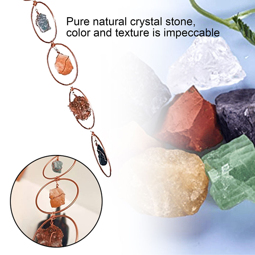 Thumbnail: 1 Set 7 Gemstone Crystal Wall Decor Home-Decor Irregular-Hanging-Ornament