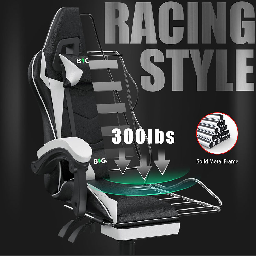 Thumbnail: Gaming Chair with Footrest Gamer Chairs Ergonomic with Lumbar Cushion Headrest G