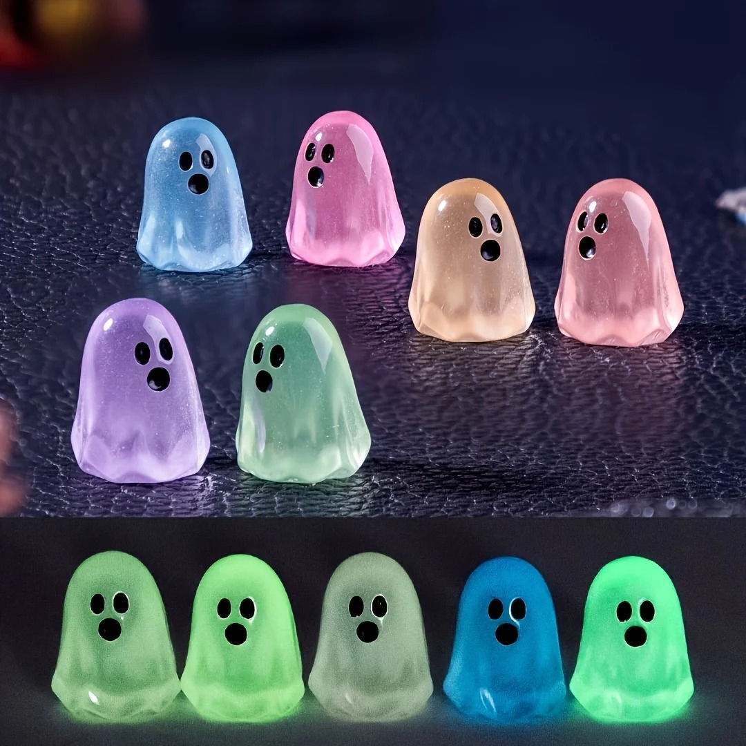 6 pcs Cute Resin Halloween Decorations, DIY Ornaments for Micro Landscapes & S