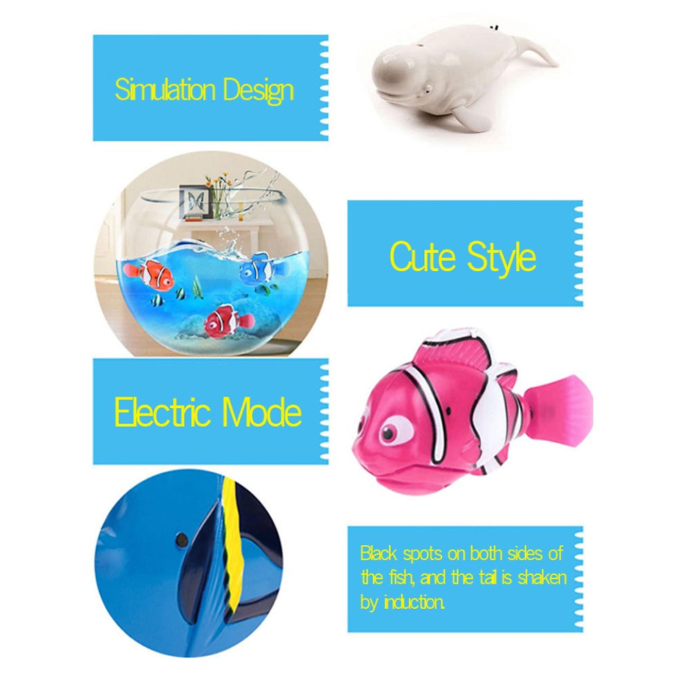 Thumbnail: Baby Shower Toys LED Electric Simulation Fish With Light Water Swimming Fish Tan