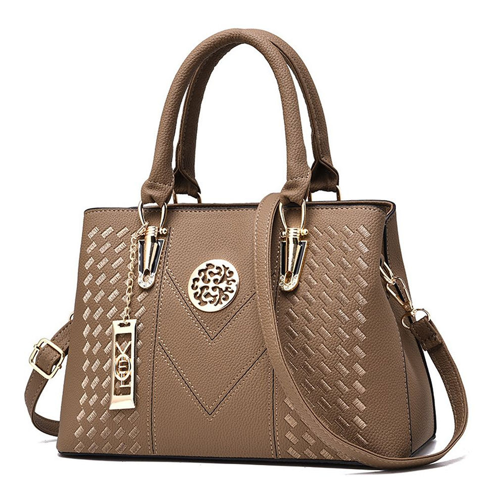 Thumbnail: Women's Handbag Metal Hollow Carving Decor Shoulder Bag Fashion Purse Leather Ba