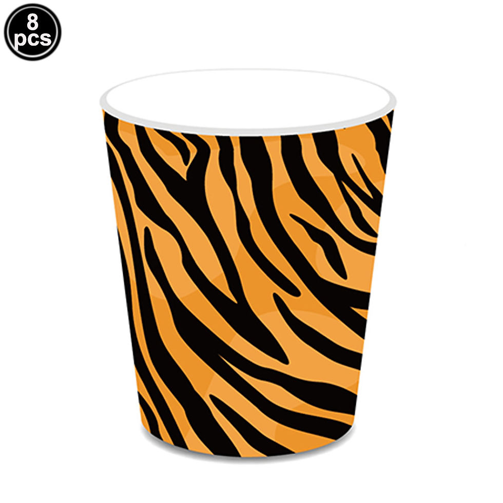 Thumbnail: Jungle Animal Print Party Paper Plates Tiger Giraffe Leopard Disposable Plate Ki