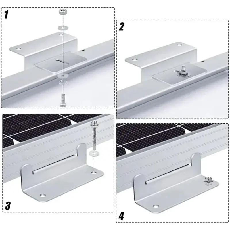 Thumbnail: 8pcs Solar Panel Z Holder Mounting For Solar Panel Roof Aluminium Solar Panel Ho