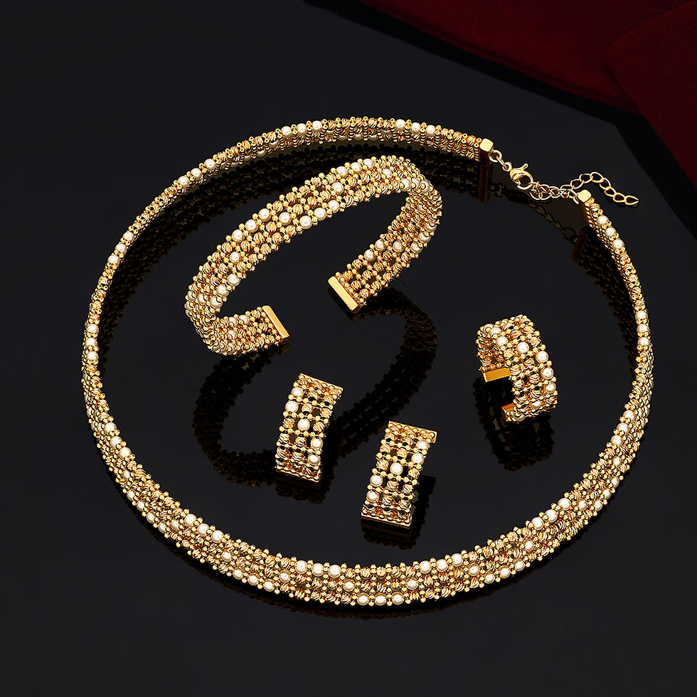 Thumbnail: Dubai Wedding Bridal Full Jewelry Sets For Women Party Luxury Nigeria Gold Plate