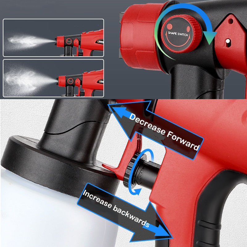 Thumbnail: 800ML Electric Spray Gun Cordless Paint Sprayer Furniture Steel Coating Airbrush