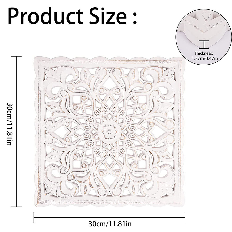 Thumbnail: Hollow Carved Wooden Wall Decor Floral Wall Panel Hanging Decor Carved Hanging O