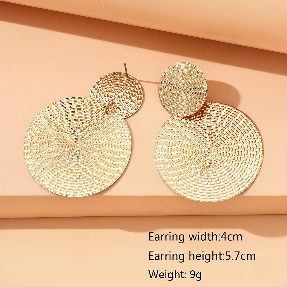 Thumbnail: Aretes De Mujer Bohemia Trendy Geometric Metal Round Earrings For Women Fashion