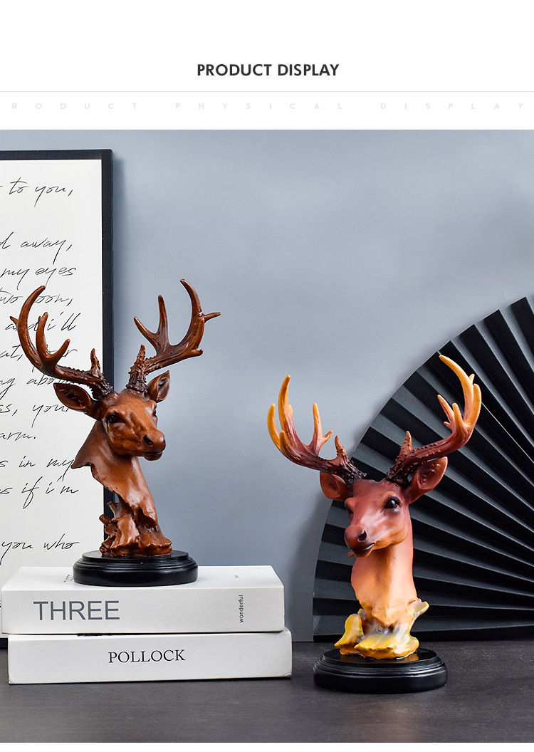 Thumbnail: Deer Ornament Home Office Desktop Resin Crafts Living Room Decoration  Home Deco