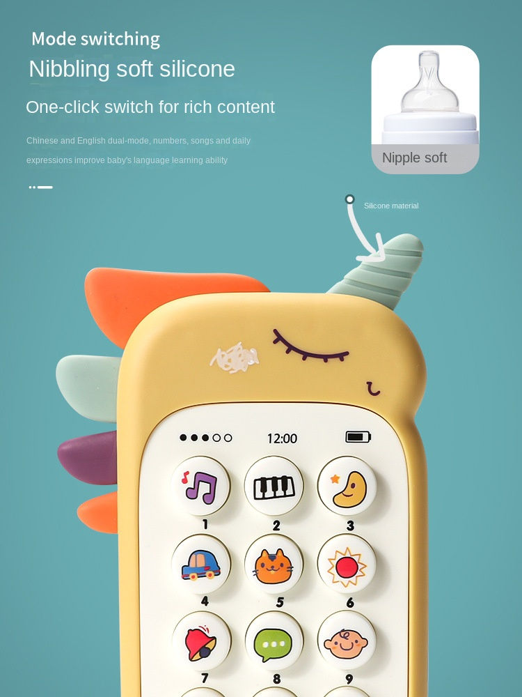 Thumbnail: Baby Phone Toy Music Sound Telephone Sleeping Toys With Teether Simulation Phone
