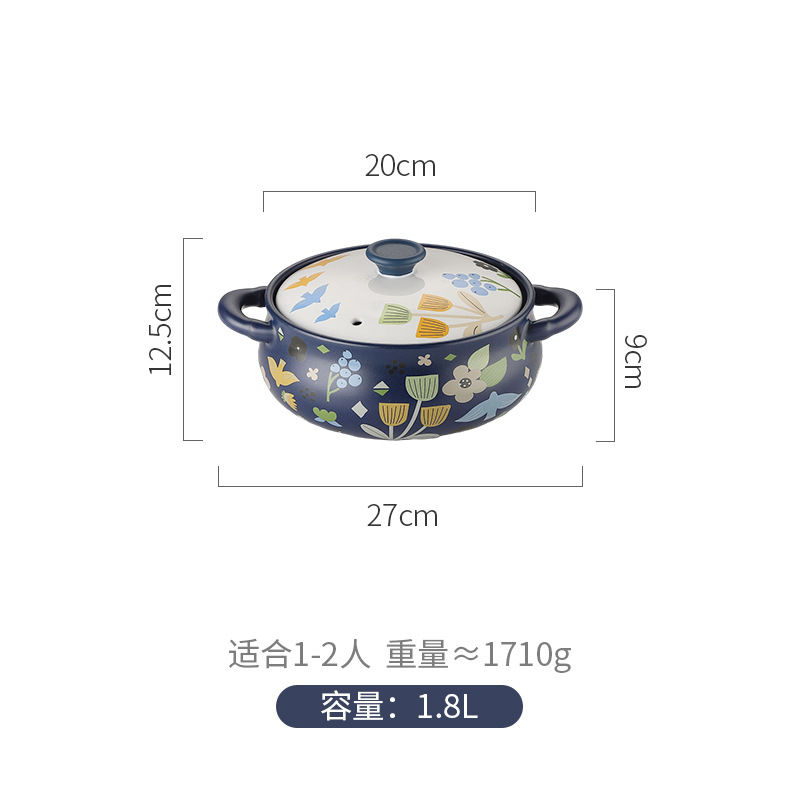 Thumbnail: Korean Ceramic Casserole Creative Drum-shaped Stew Pot Spodumene Saucepan Kitche