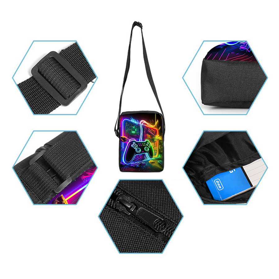 Thumbnail: 3 pcs set GamePad Shoulder Bags ,Pencil Bags ,School Bags For Boy And Girls Best