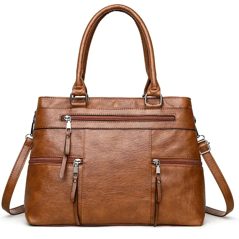 Thumbnail: Elegant Handbag for Women High Quality Leather Top-Handle Bags Purse Ladies Shou