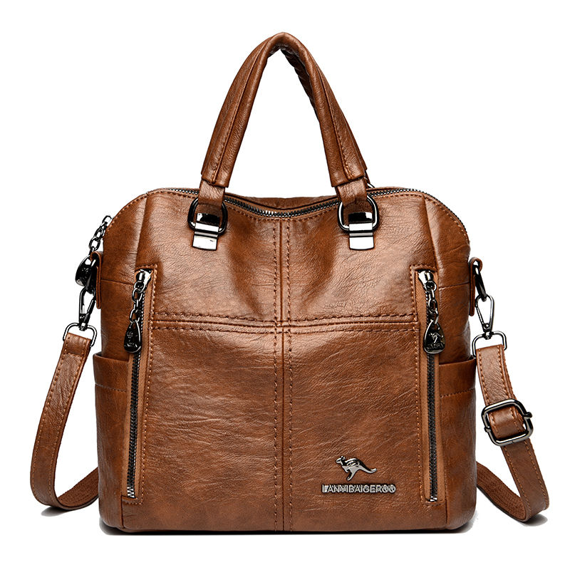 Thumbnail: 2026 Hot High Quality Leather Backpack School Bags For Girls Bagpack Mochilas Wo