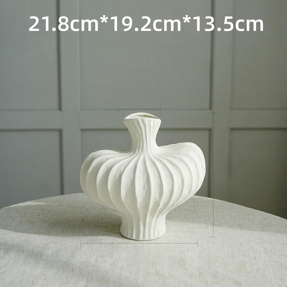 Thumbnail: Creative Ceramic Vase Living Room Desktop Ornament  Sculpture Model  Flower Arra