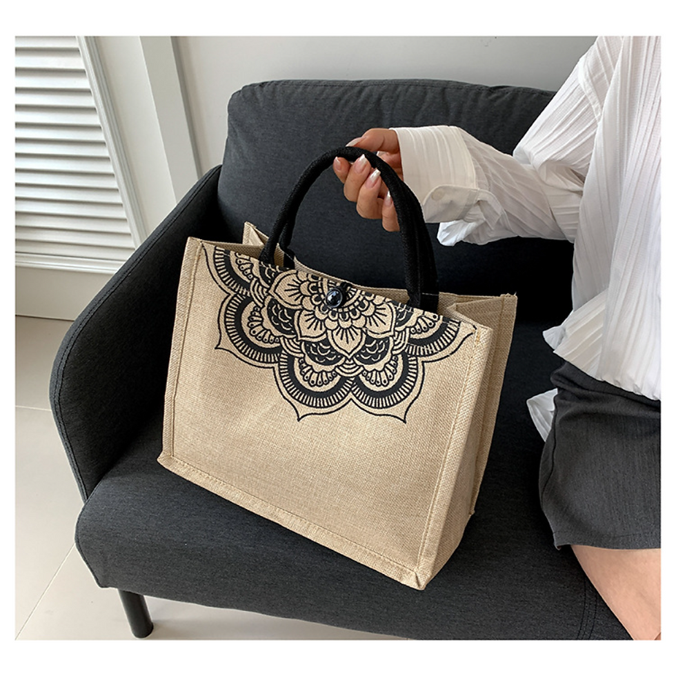 Thumbnail: Canvas Handbags For Women Fashion Tote Beach Bags Reusable Shopping Bags Casual