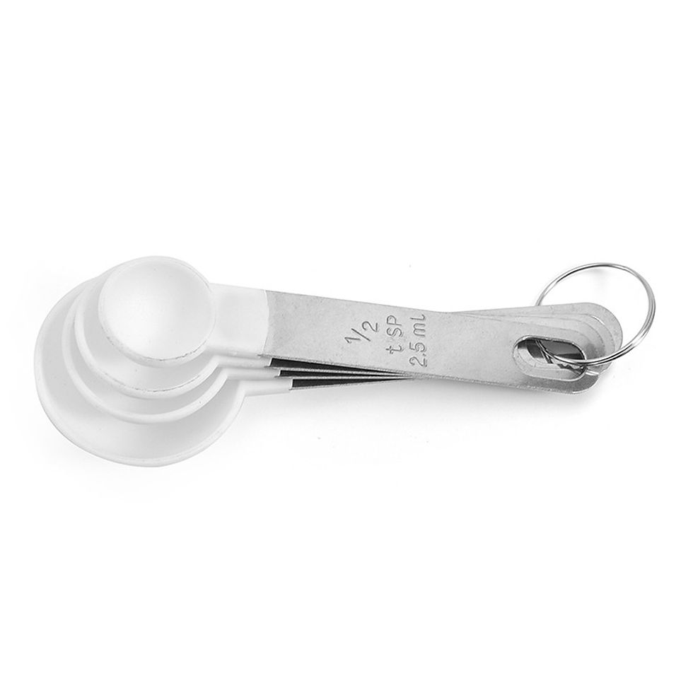 Thumbnail: 4Pcs Stainless Steel PP Measuring Spoons Set Multi Purpose Spoons Measuring Cup