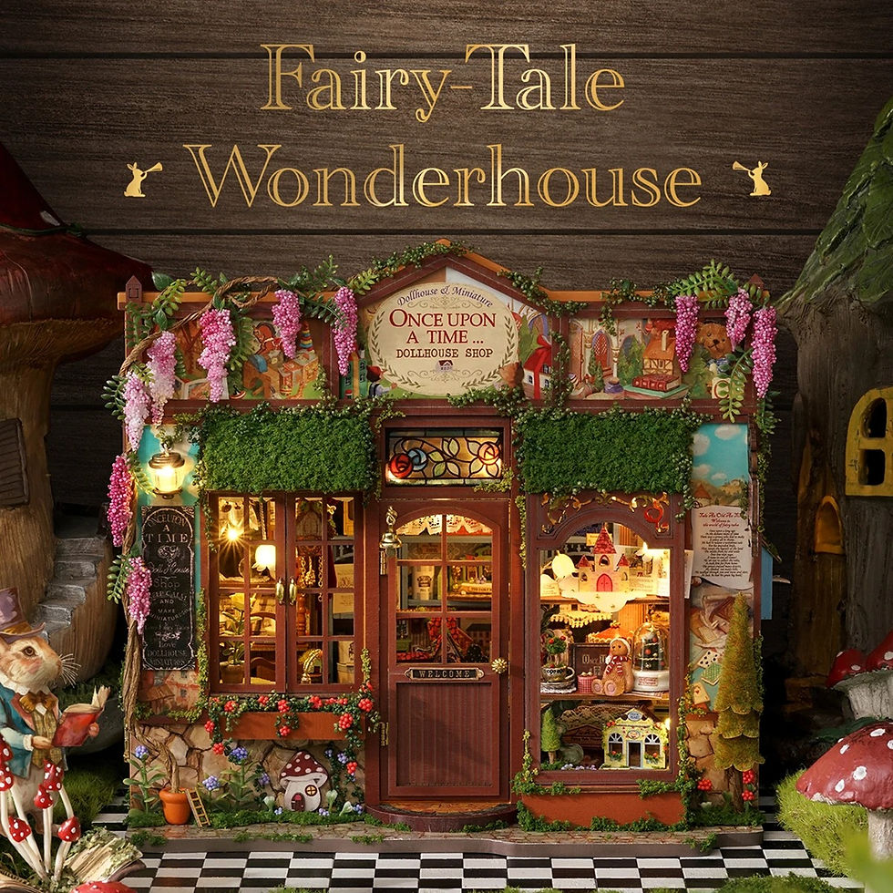 Thumbnail: DIY Wooden Fairy-Tale Wonderhous Casa Figurines Miniatures Bookend Assembled Hou