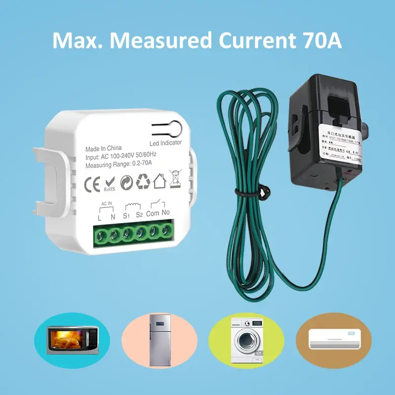 Thumbnail: eWelink Smart WiFi Energy Meter 70A 1/Channel And 10A Smart Swtich With Clamp Ap