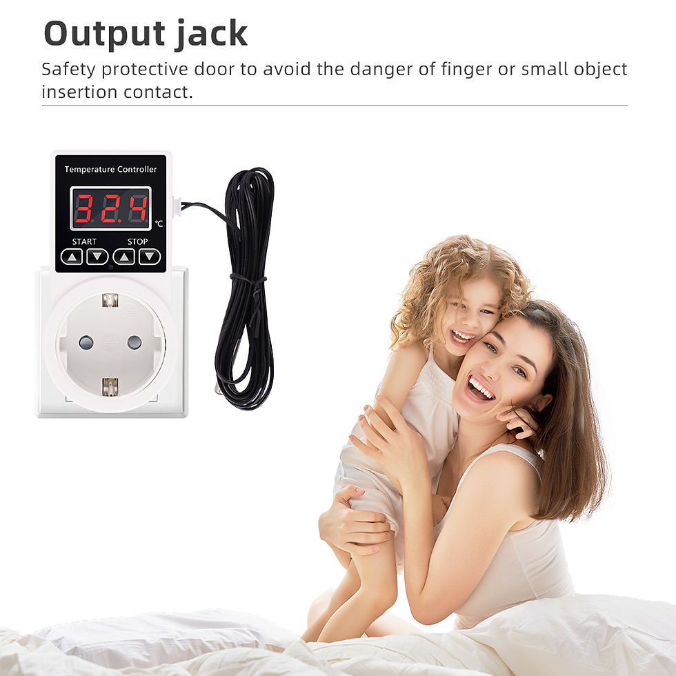 Thumbnail: Digital Temperature Controller EU Plug Thermostat Socket Outlet With Sensor Prob