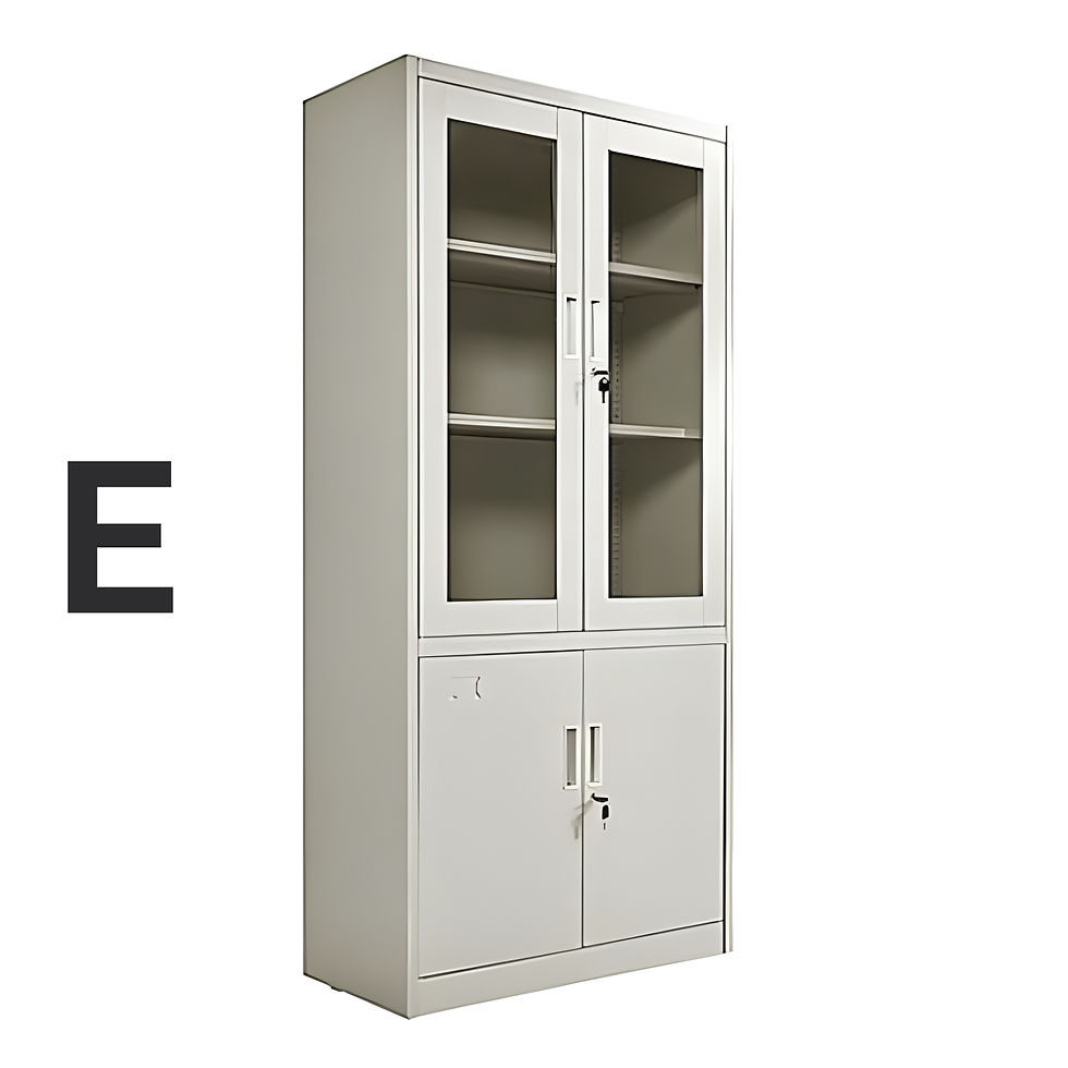 Thumbnail: Office 2 DOOR BOOKCASE  Metal Compact Mobile Lockable Vertical Hospital Filing S