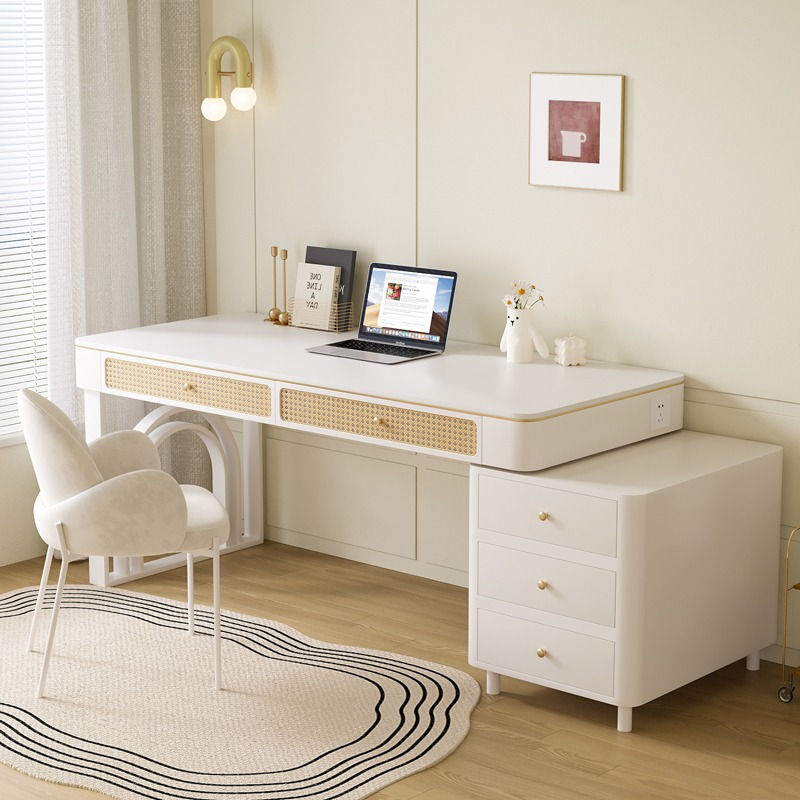Thumbnail: Simple Modern Office Desk White Aesthetic Vanity Gaming Reading Office Desk Comp