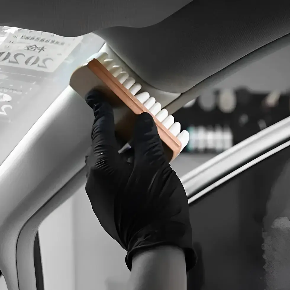 Thumbnail: Car Interior Cleaning Brush Wooden Rubber Stain Removal Leather Buckskin Suede F