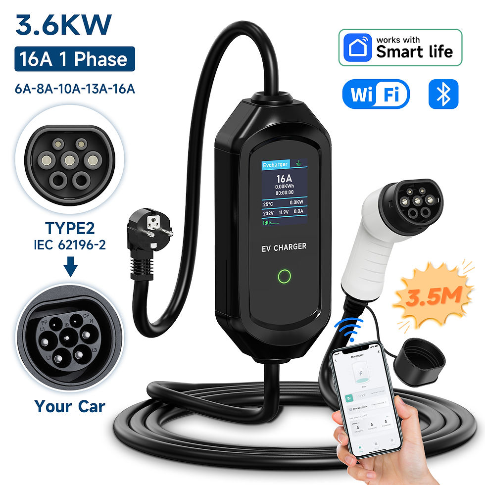 Thumbnail: AFYEEV 3600W Portable Type2 IEC62196-2 EV Charger Type1 SAE J1772 Electric Car C