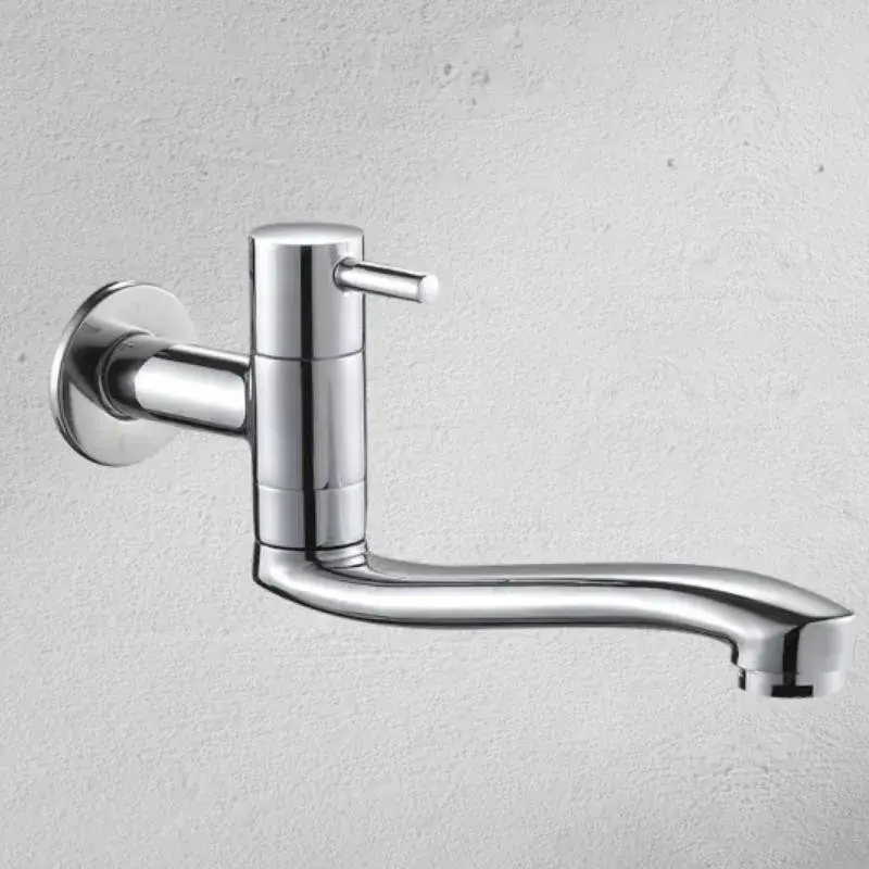 Thumbnail: KKTNSG Extra Long Kitchen Sink Faucet Wall Mounted Single Cold Bathroom Faucet 3