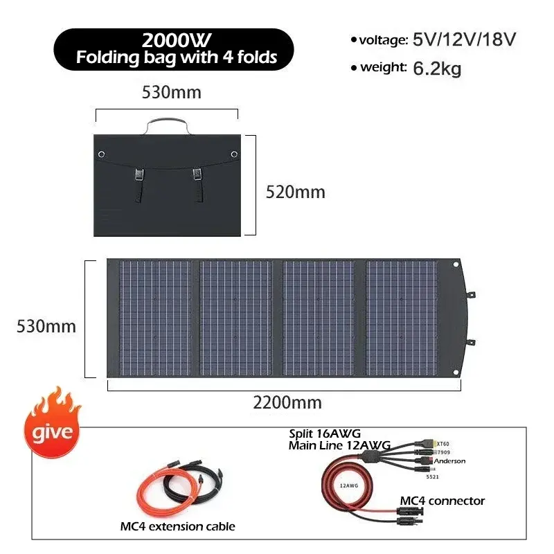 Thumbnail: Flexible, Foldable, High Efficiency Solar Panel, Travel & Phone & Boat, Portable