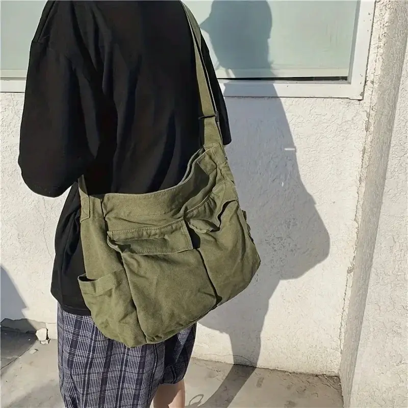 Thumbnail: Women's School Messenger Bags For Women Shoulder Ladies Designer Handbag Solid L