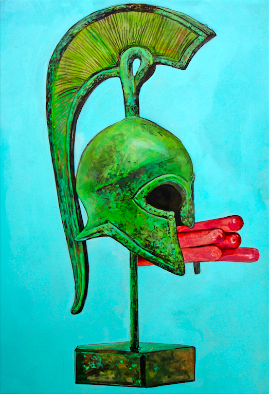 Roman Helmet and Hot Dogs
