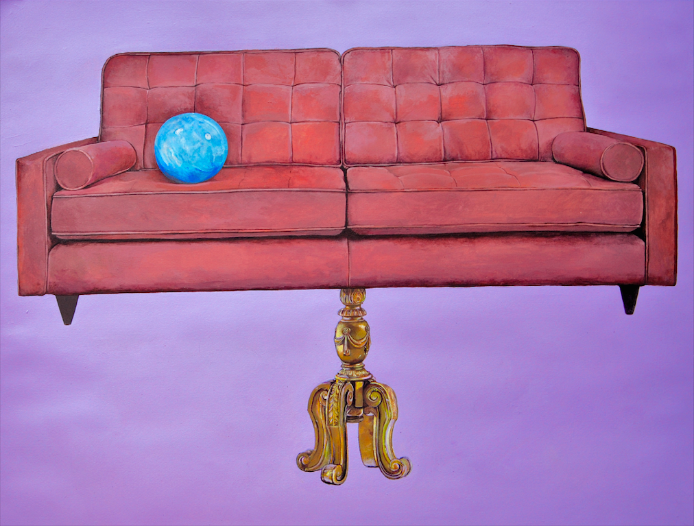 Balancing Couch with Round Crystal
