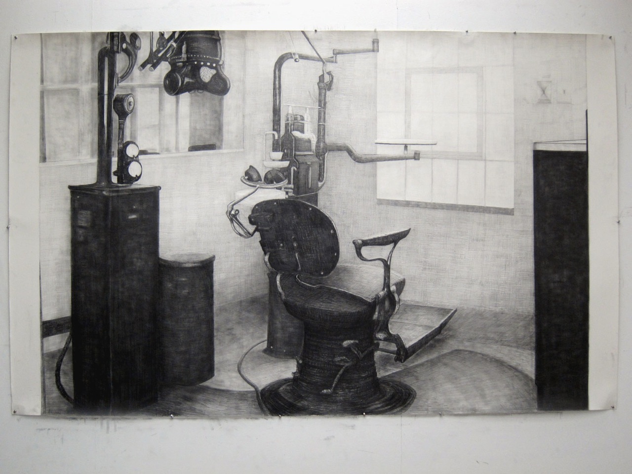 White room black chair